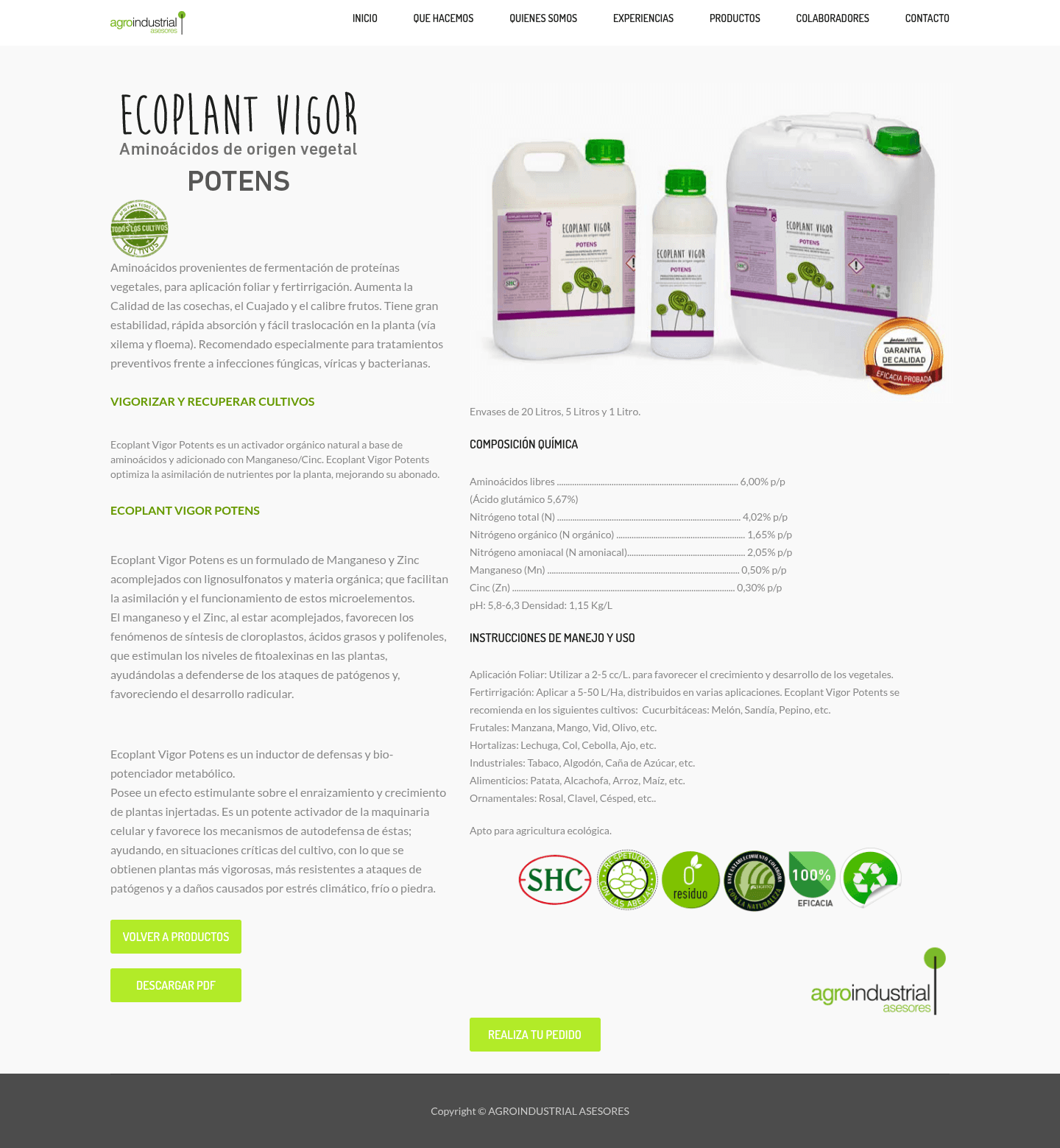 Agro Industrial Asesores - Web Corporativa Agrícola - Captura 10