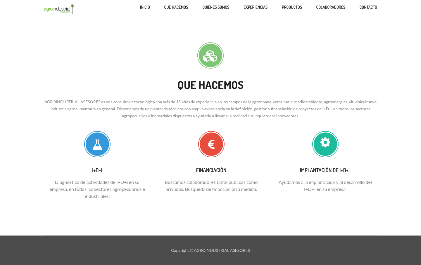 Agro Industrial Asesores - Web Corporativa Agrícola - Captura 2