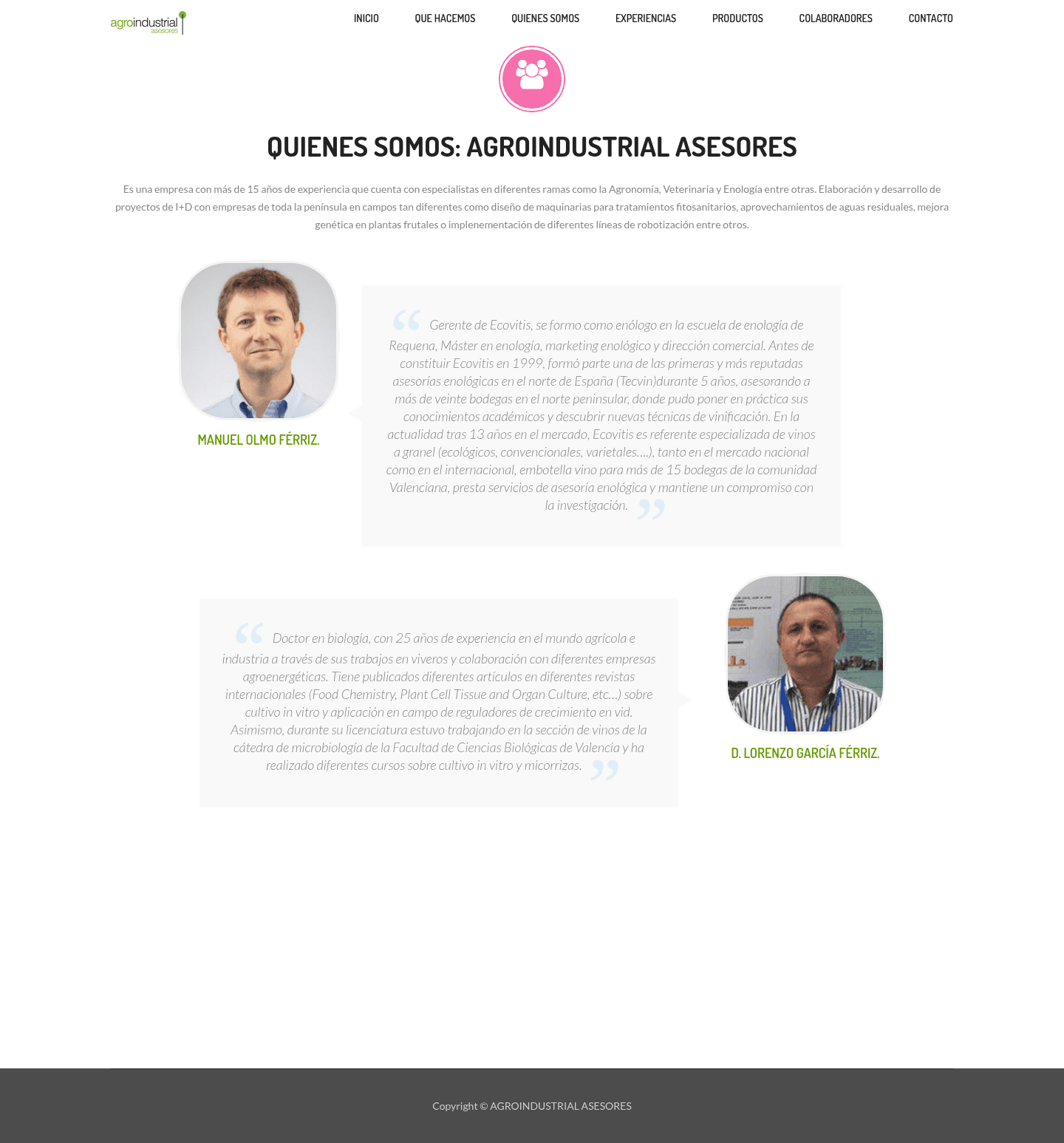 Agro Industrial Asesores - Web Corporativa Agrícola - Captura 3