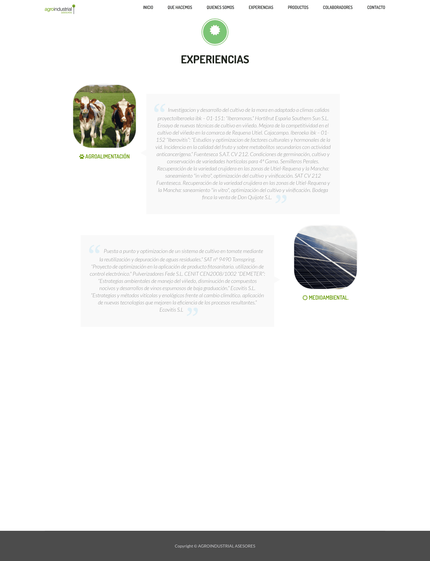 Agro Industrial Asesores - Web Corporativa Agrícola - Captura 4