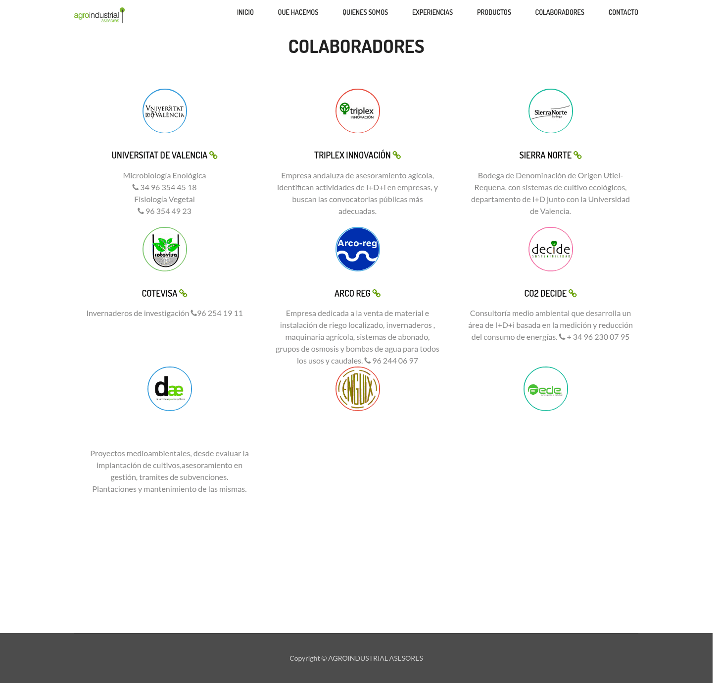 Agro Industrial Asesores - Web Corporativa Agrícola - Captura 6