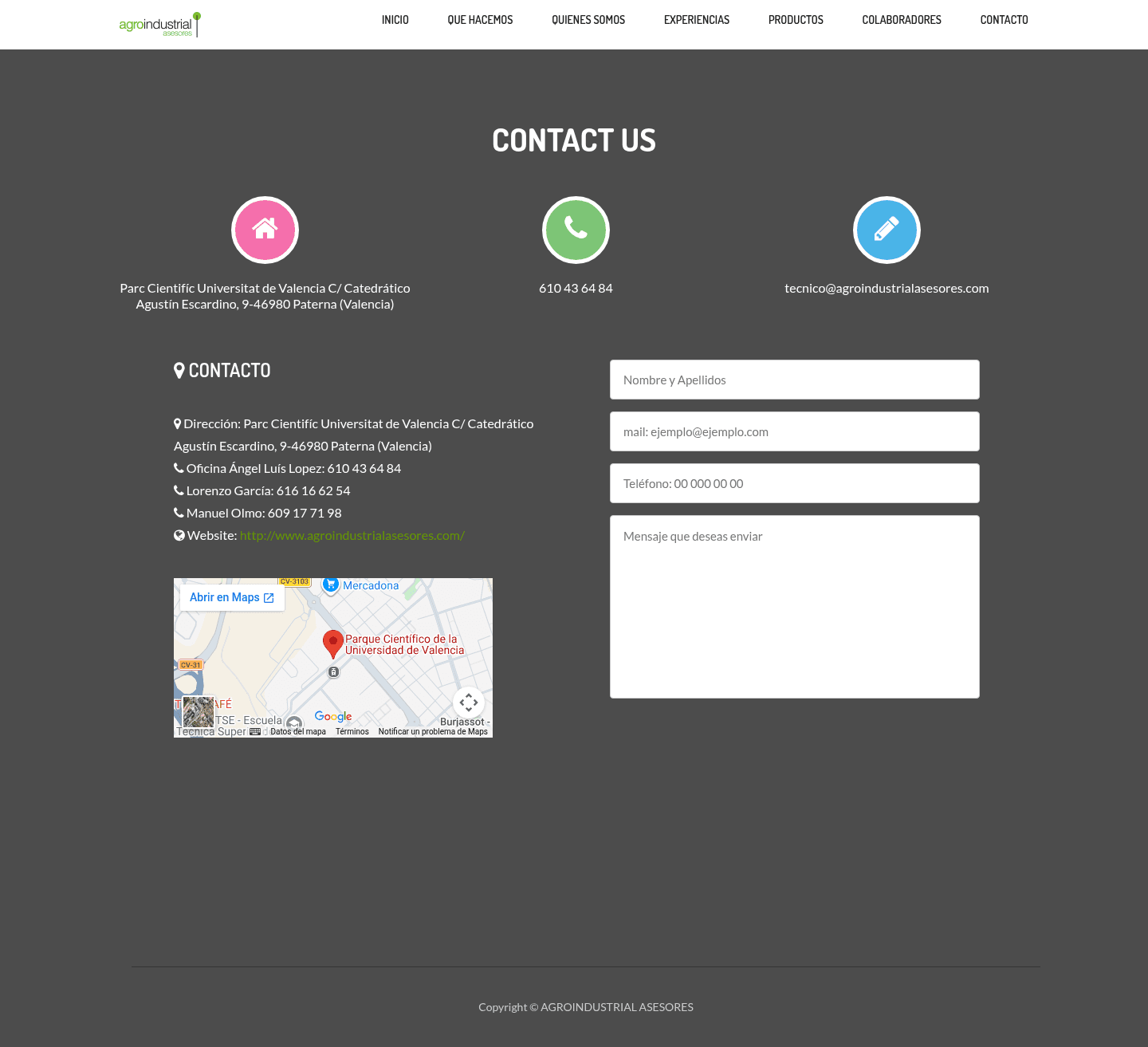 Agro Industrial Asesores - Web Corporativa Agrícola - Captura 7