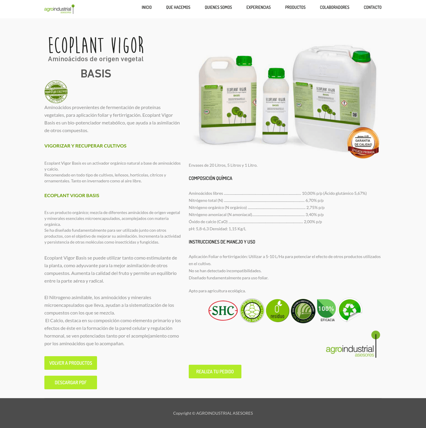 Agro Industrial Asesores - Web Corporativa Agrícola - Captura 8