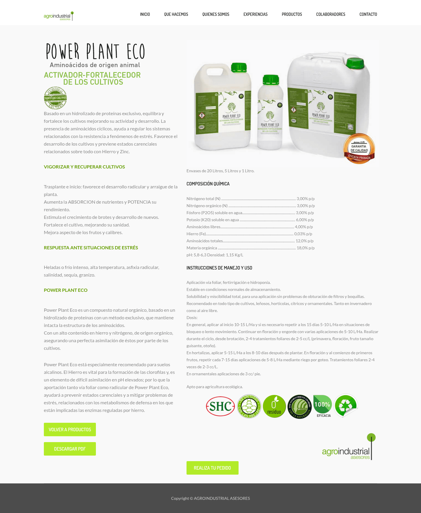 Agro Industrial Asesores - Web Corporativa Agrícola - Captura 9