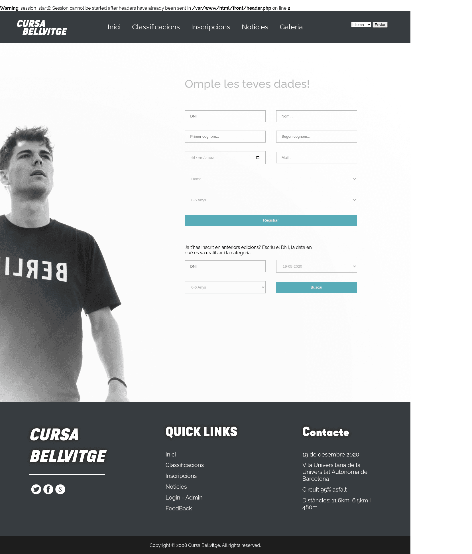 Cursa Bellvitge - Plataforma de Gestión de Carrera Popular - Captura 2