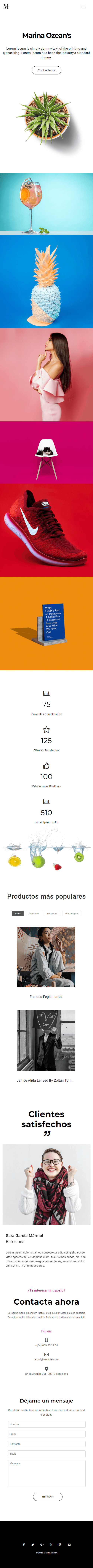 Marina Ozean - E-commerce y Portfolio Creativo - Captura 2